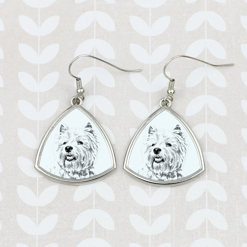 West Highland White Terrier, Westie, Westy - dog earrings, hanging earrings with a picture, personalized jewelry with Art-Dog brand print