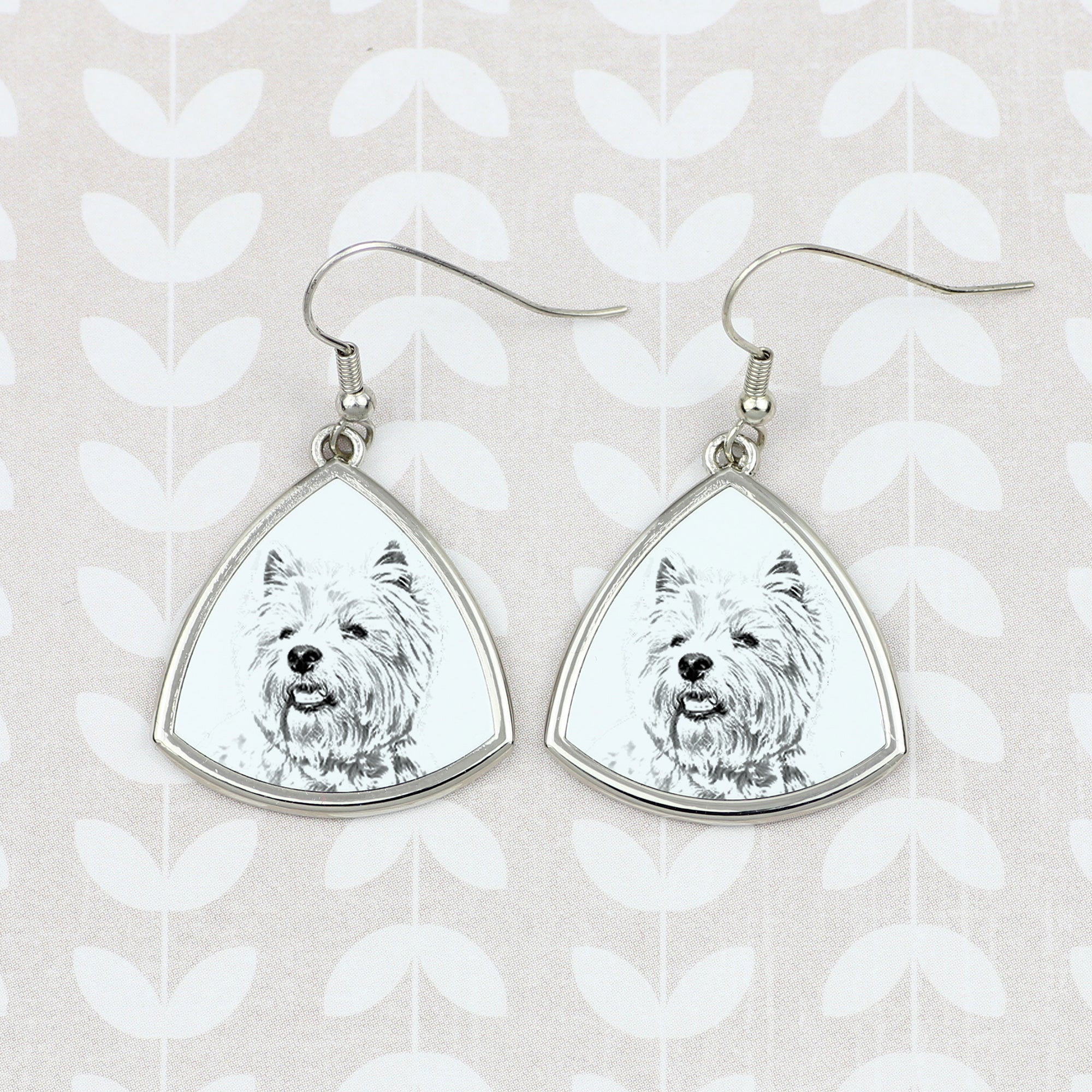 West Highland White Terrier, Westie, Westy - dog earrings, hanging earrings with a picture, personalized jewelry with Art-Dog brand print