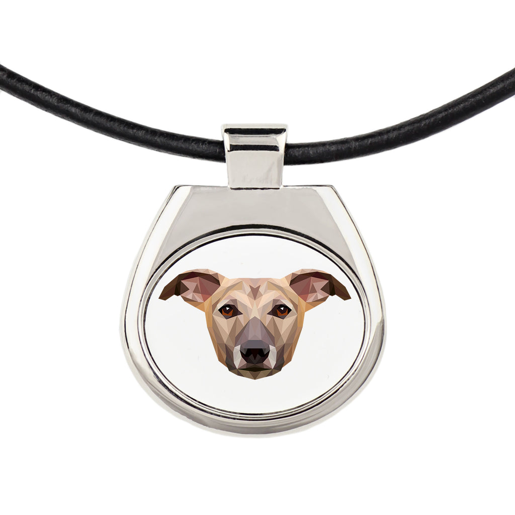 Whippet - necklace with a geometric design and the inscription "Art-Dog"