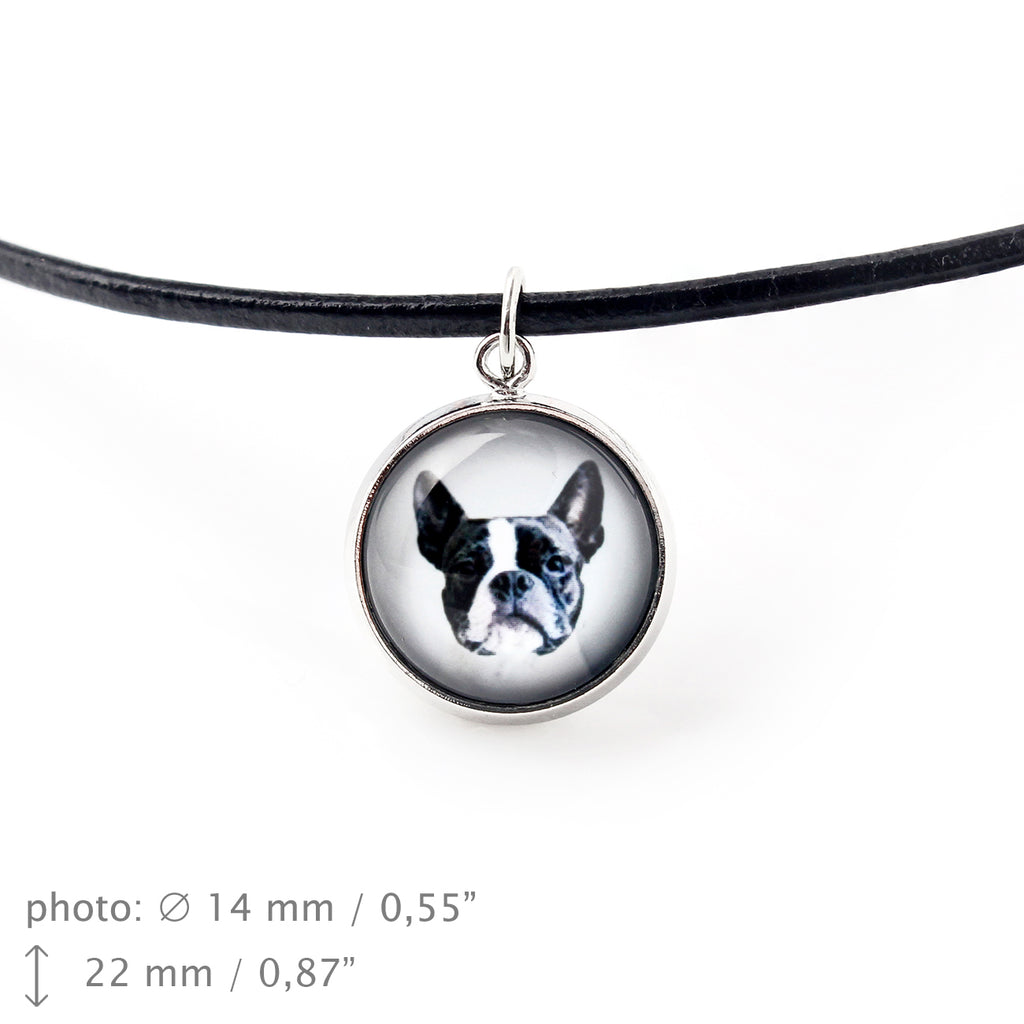 Boston Terrier, American Gentleman - jewelry with your photo box, set of necklace and earrings, personalized products from the Art-Dog brand