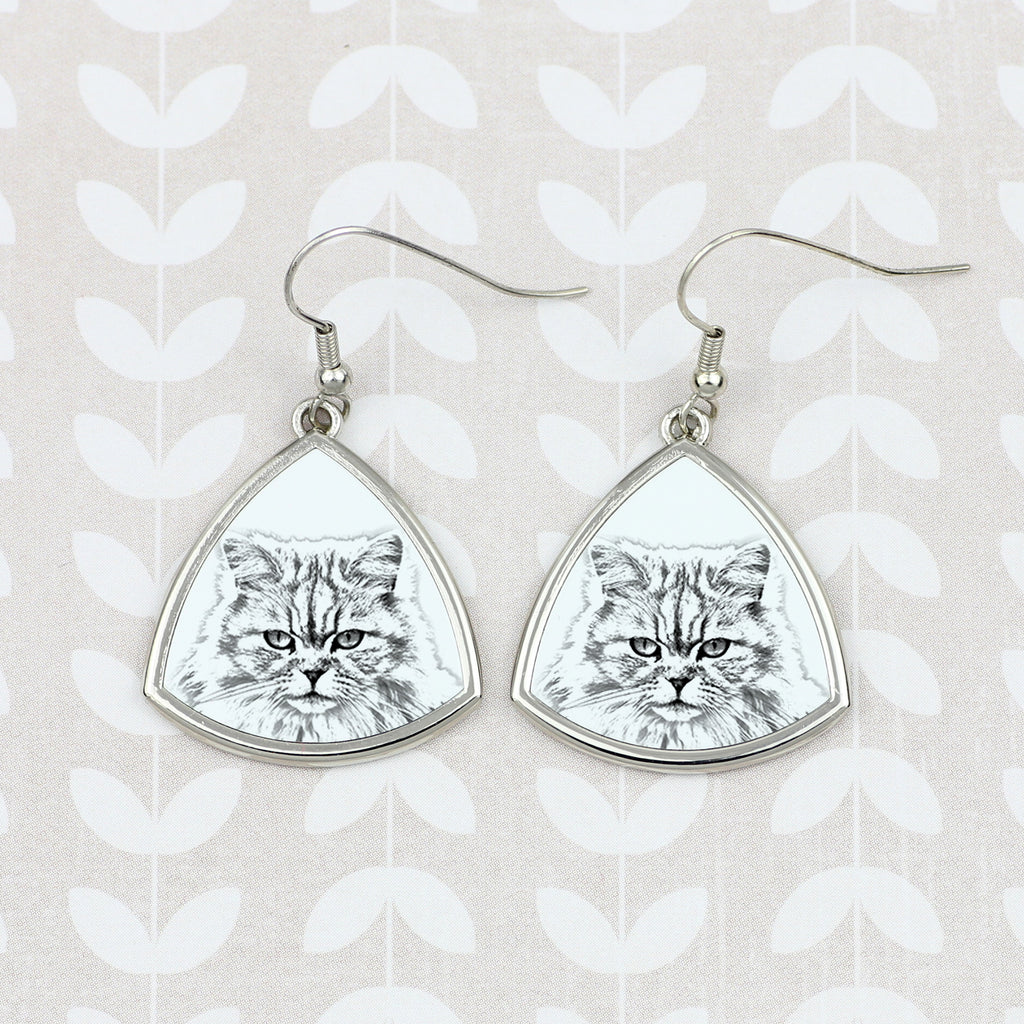 British Longhair - cat earrings, hanging earrings with a picture, personalized jewelry with Art-Dog brand print.