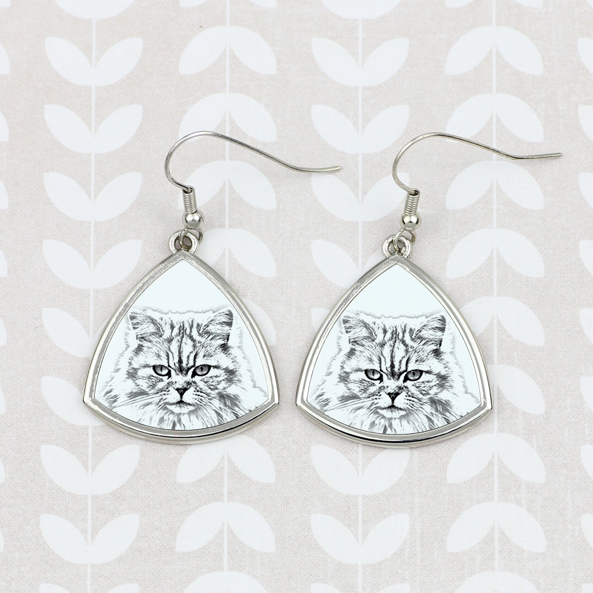 British Longhair - cat earrings, hanging earrings with a picture, personalized jewelry with Art-Dog brand print.
