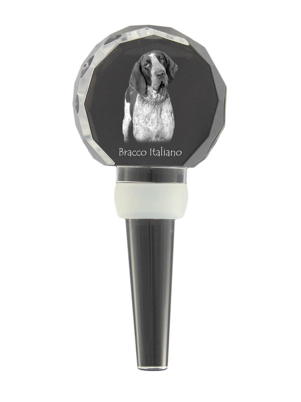 Italian Pointing Dog, Bracco Italiano, Italian Pointer - Crystal bottle stopper, unique wine stopper with photo, personalised gift for sommelier by Art-Dog brand