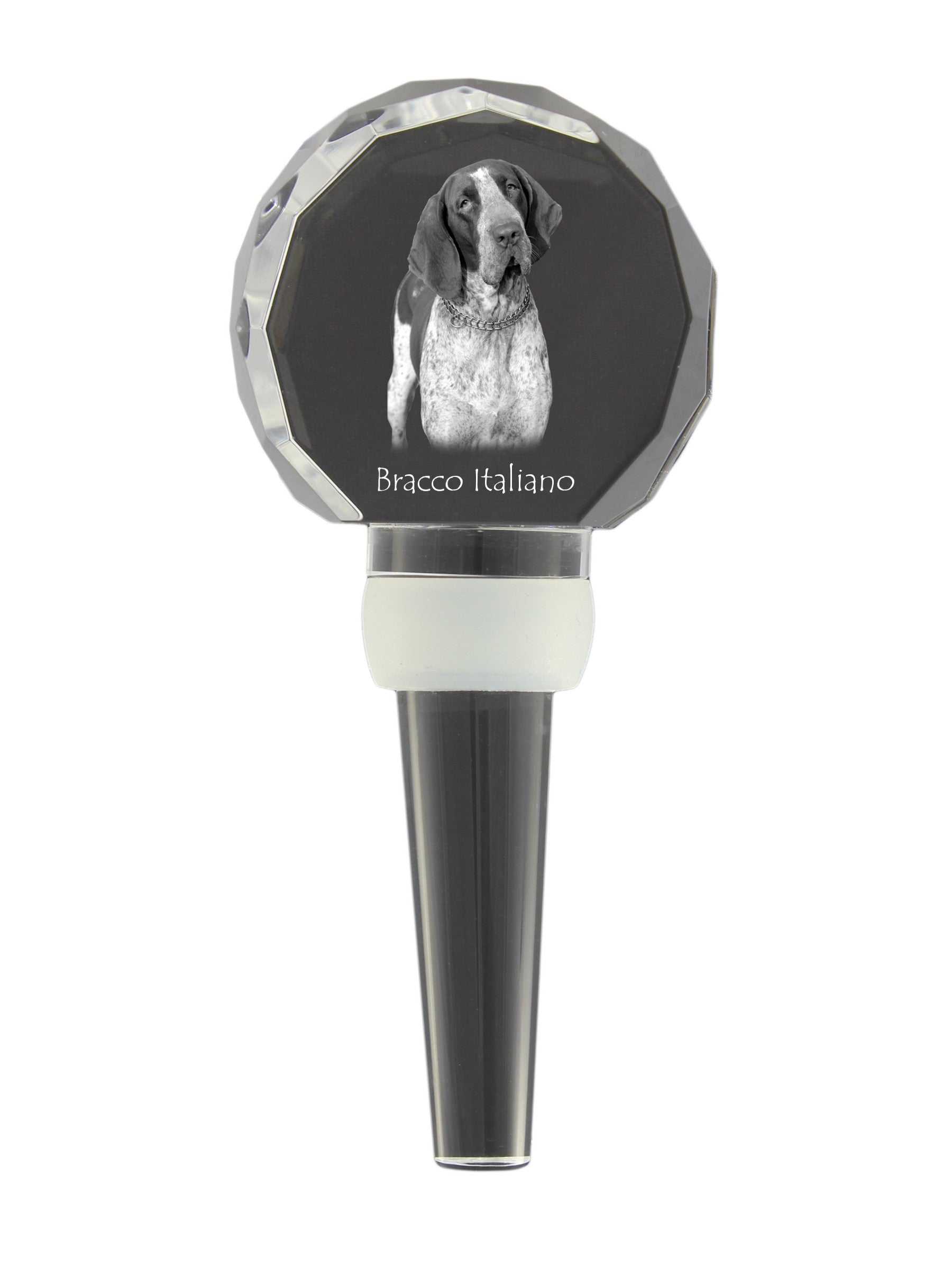 Italian Pointing Dog, Bracco Italiano, Italian Pointer - Crystal bottle stopper, unique wine stopper with photo, personalised gift for sommelier by Art-Dog brand