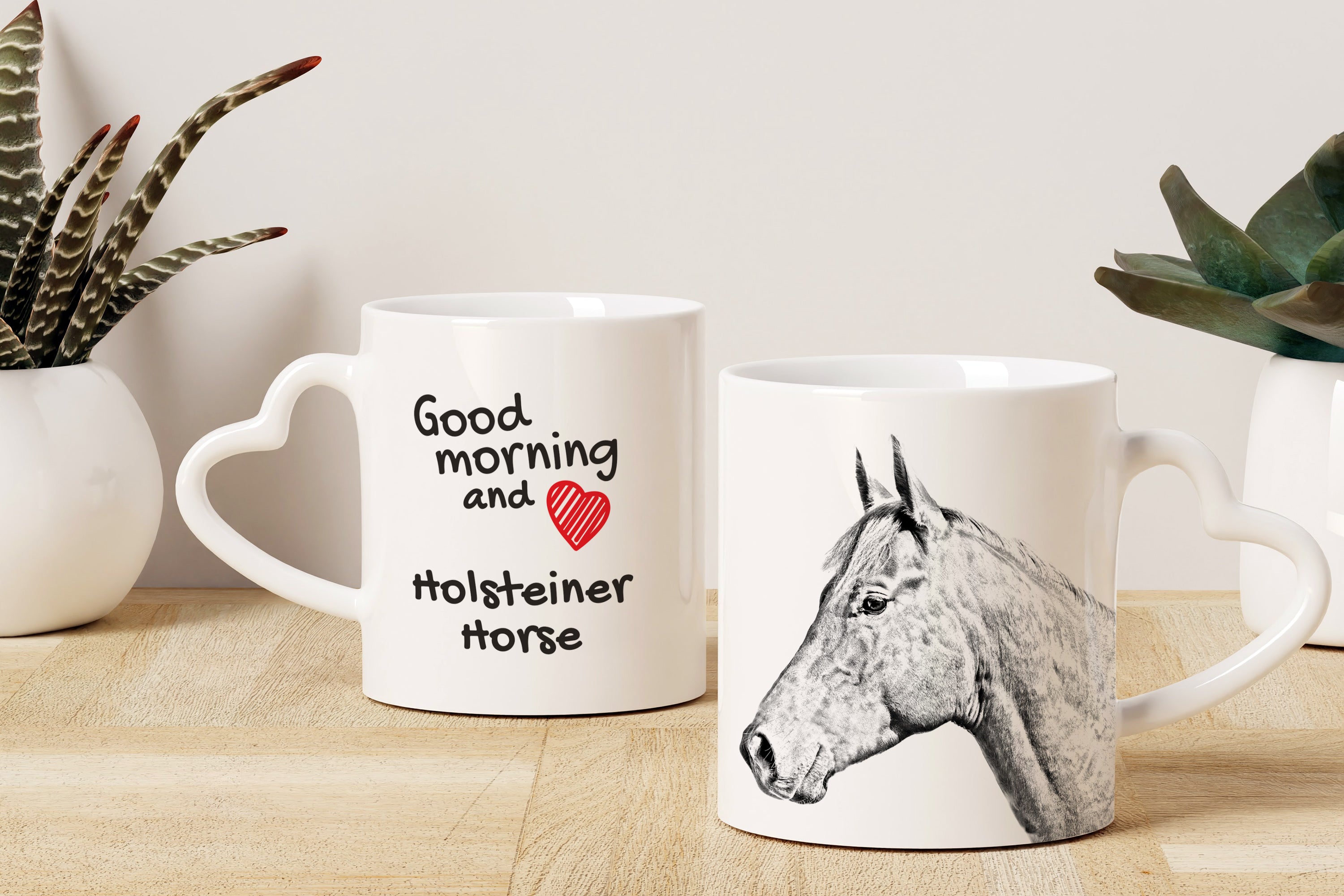 Holsteiner Horse - cup with a horse, a cute cup with a heart-shaped handle, a universal gift from the Art-Dog brand