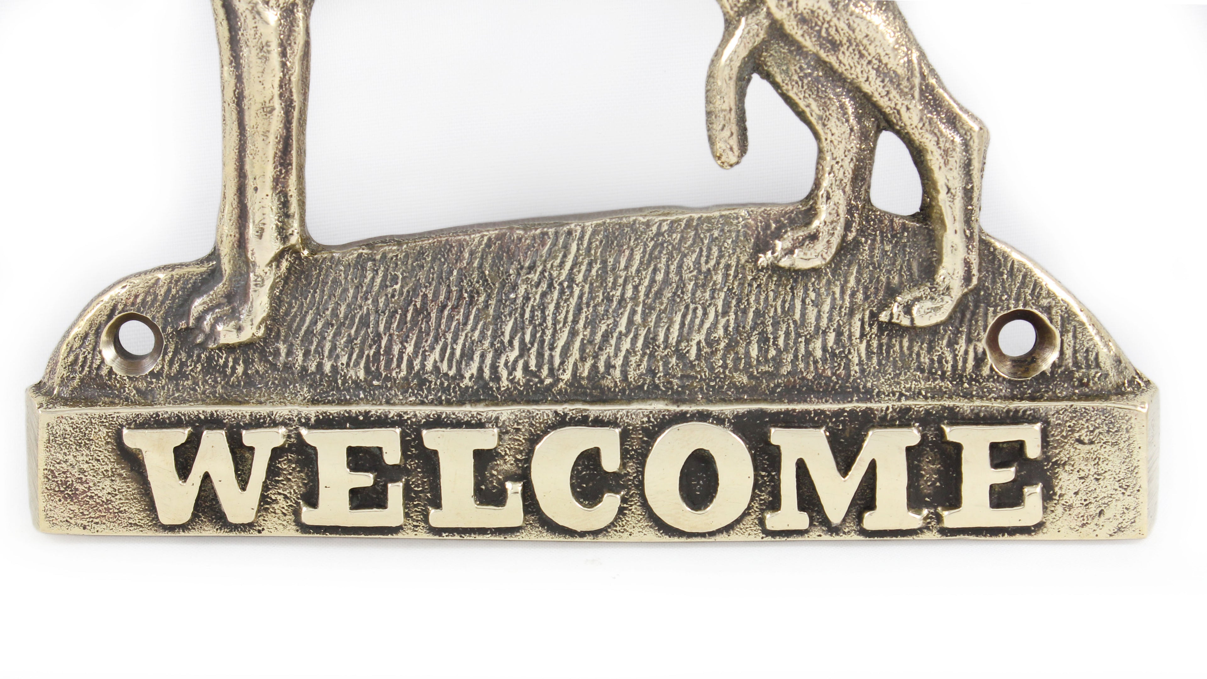 Whippet - a door sign with a dog, a brass welcome plaque, a unique sign with the inscription Welcome from the Art-Dog brand