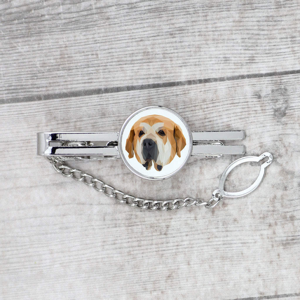 Spanish Mastiff, Mastín Español - geometric tie clip with a picture and inscription from Art-Dog