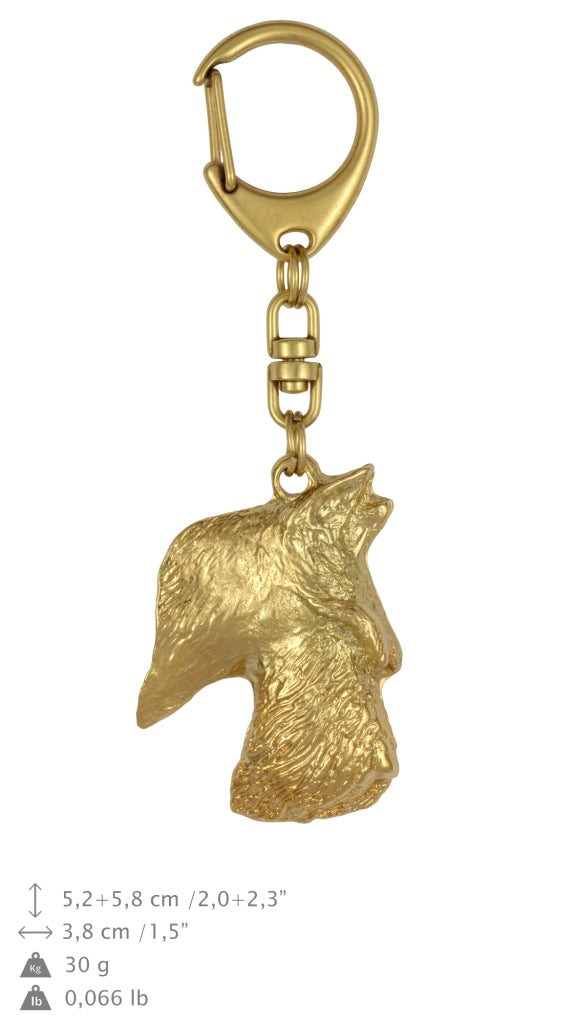 Scottish terrier, Aberdeen Terrier, Scottie, Aberdeenie - Gilded key ring with dog, handbag decoration, luxury accessory by Art-Dog brand