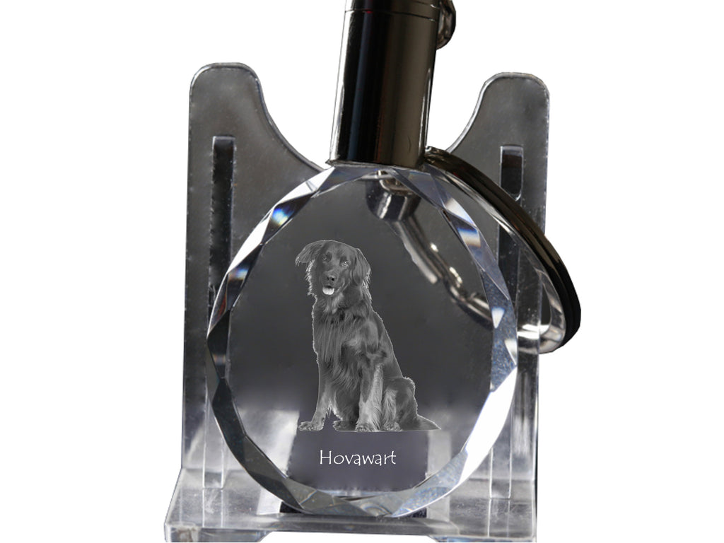 Hovawart, Hovie - pendant with a photo of a dog, crystal key ring in a gift box, a unique gift by Art-Dog