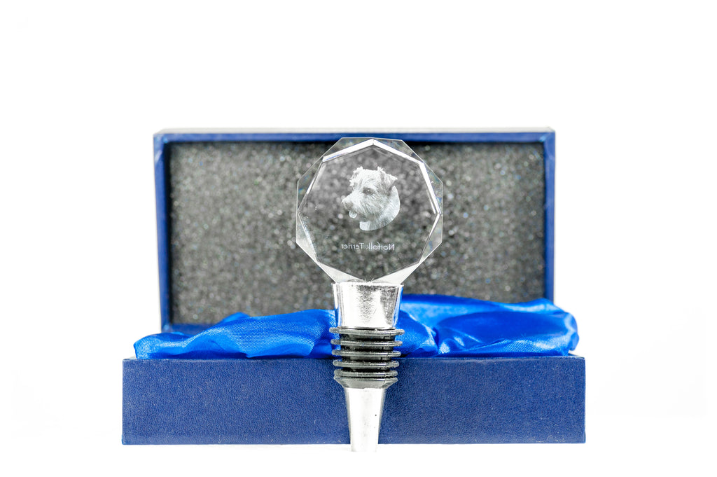 Norfolk Terrier - Bottle stopper, crystal wine stopper with photo, personalised gift for bartender by Art-Dog brand