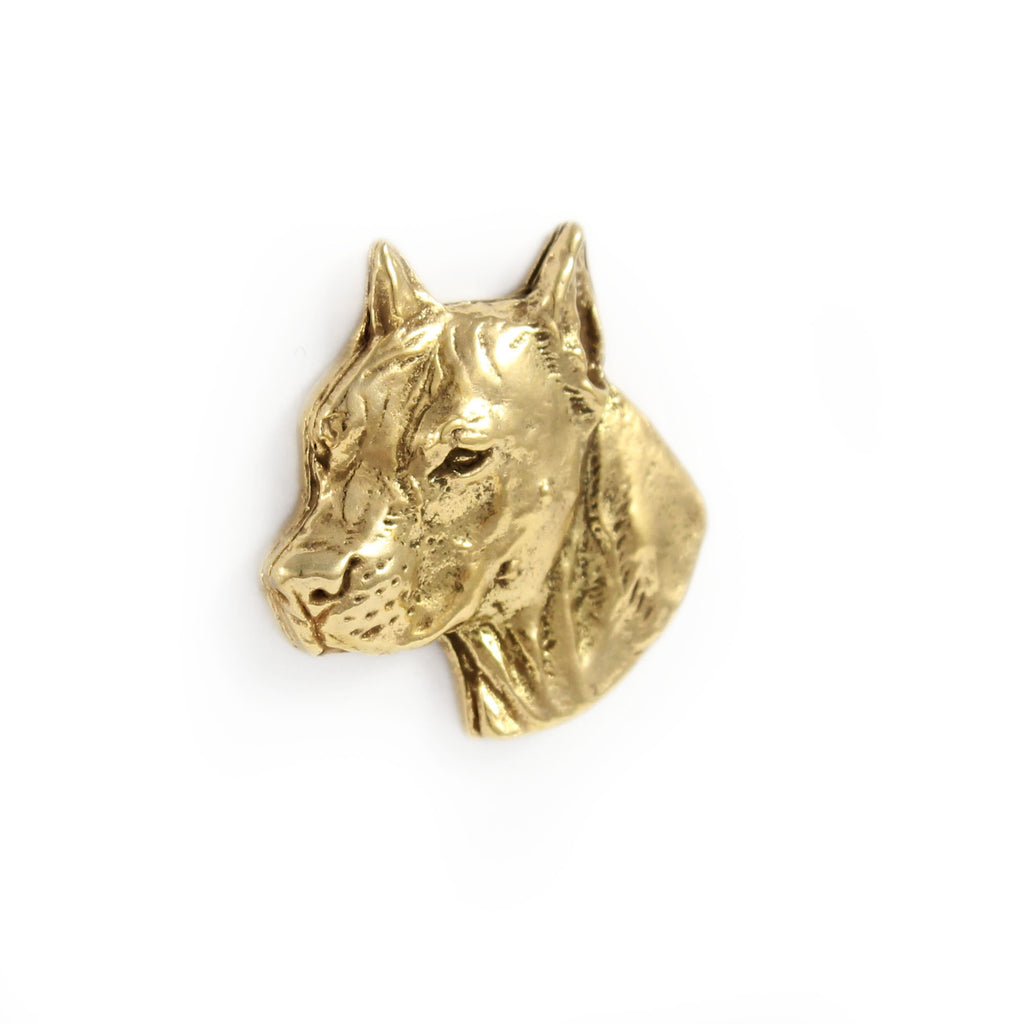 American Staffordshire Terrier, Amstaff I - Dog brooch in decorative box, elegant gold-plated pin, Art-Dog brand jacket pin