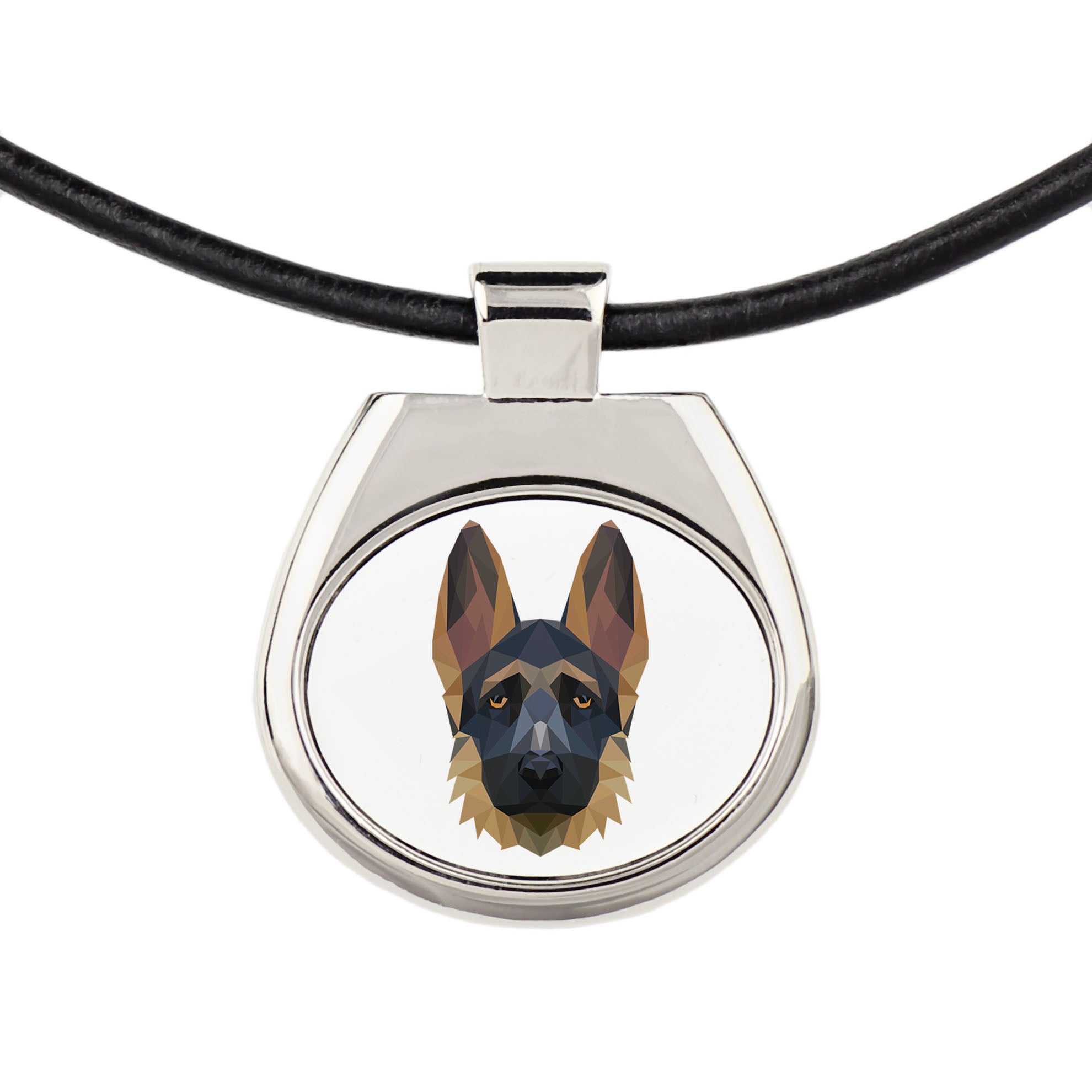 German Shepherd Dog, Alsatian Wolf Dog I - necklace with a geometric design and the inscription "Art-Dog"