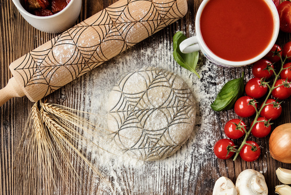 Spider's web - engraved rolling pin for dough, for baking enthusiasts, Art-Dog brand