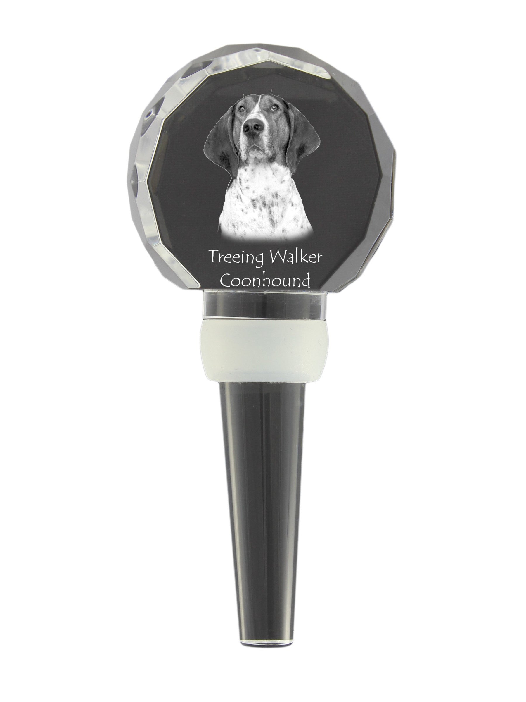 Treeing Walker Coonhound - Crystal bottle stopper, unique wine stopper with photo, personalised gift for sommelier by Art-Dog brand