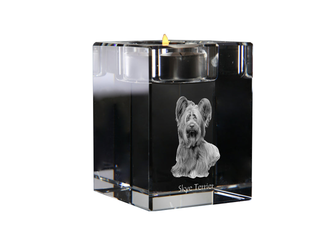 Silky Terrier - Candle holder with dog photo, crystal tealight holder, personalised gift by Art-Dog brand