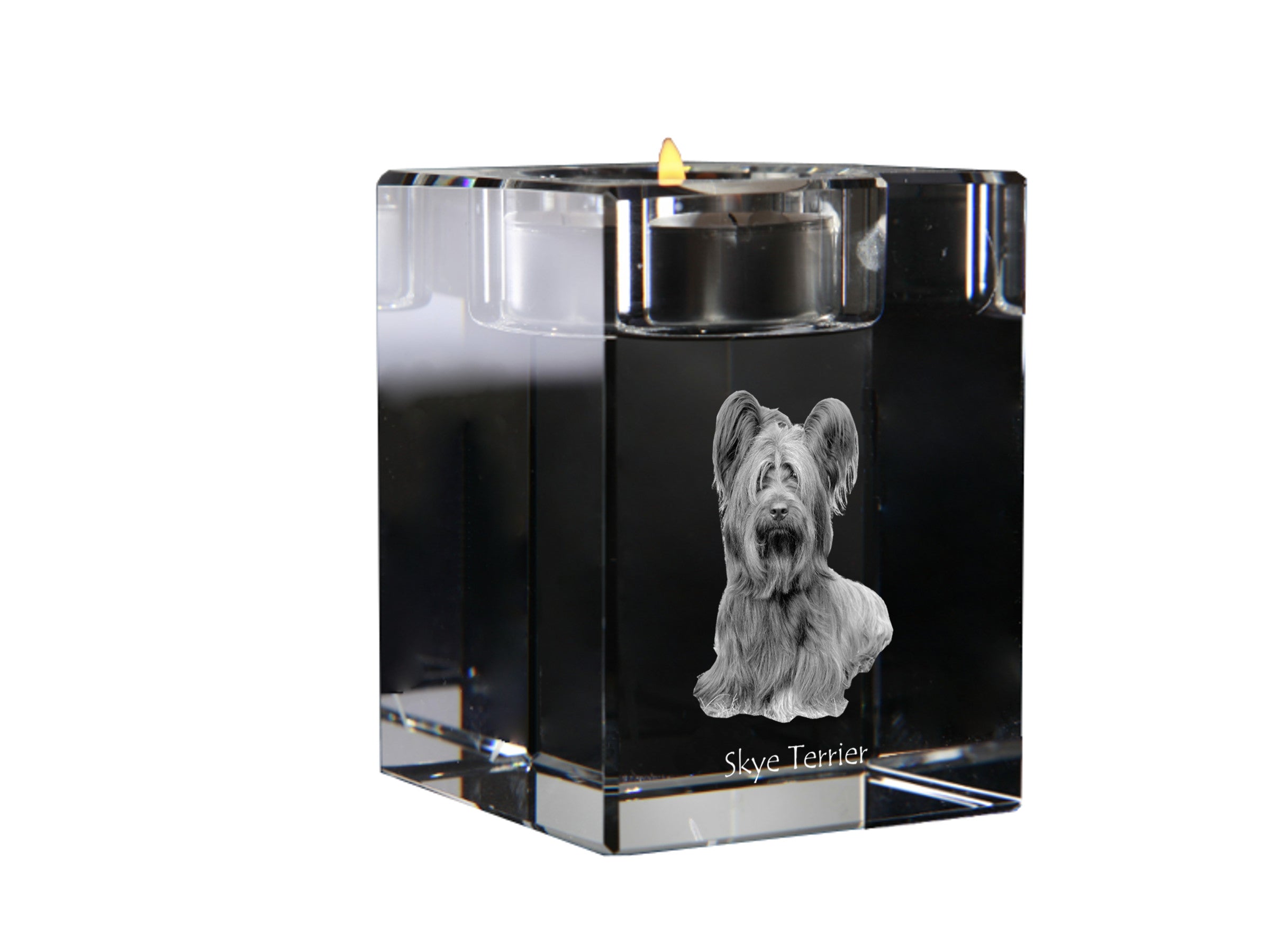 Silky Terrier - Candle holder with dog photo, crystal tealight holder, personalised gift by Art-Dog brand
