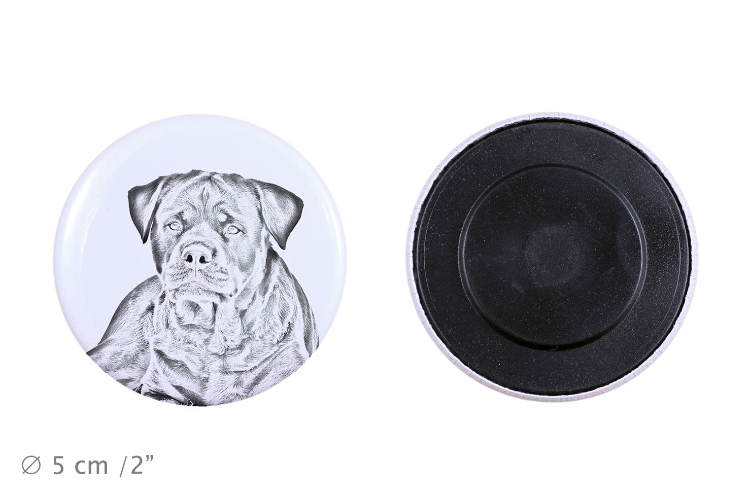 Rottweiler, Rott, Rottie - magnet with a dog's pupil, exceptionally light, strong magnet, handmade product by the Art-Dog brand