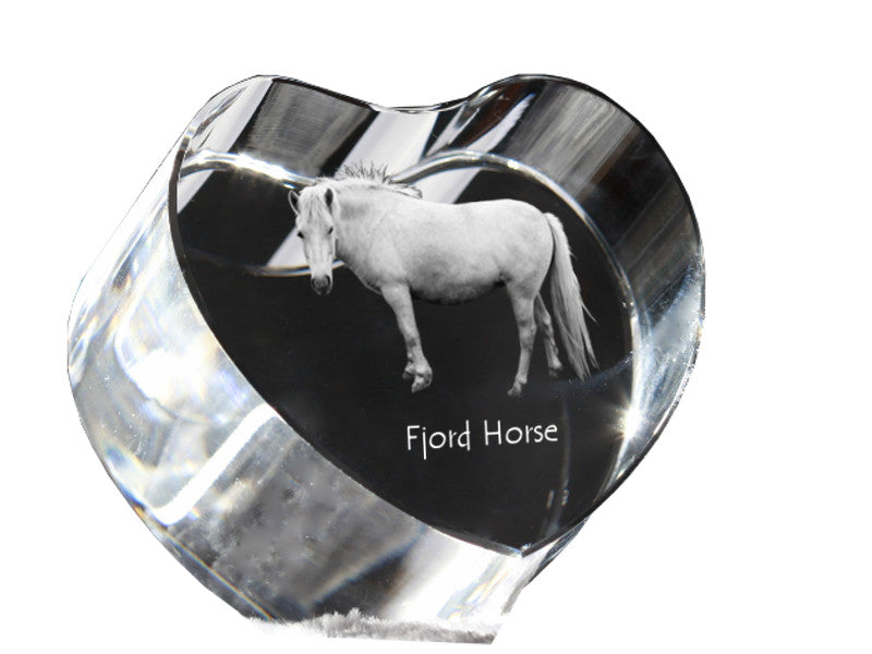Fjord Horse - a photo of a horse in crystal, a crystal heart, a unique frame with a photo from the Art-Dog brand