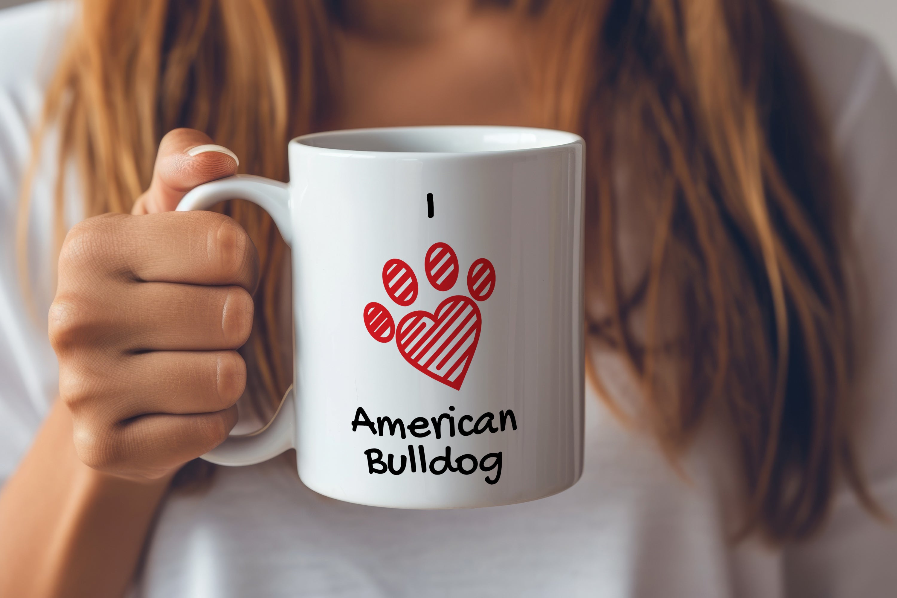American Bulldog, Old Country Bulldog - cup with a dog, cute cup with graphics, a gift with your photo from the Art-Dog brand