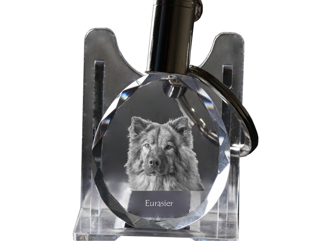 Eurasian, Eurasier - pendant with a photo of a dog, crystal key ring in a gift box, a unique gift by Art-Dog