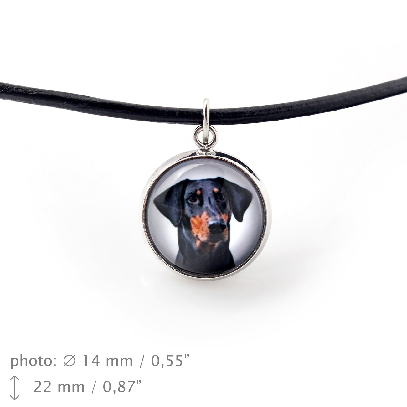 Dobermann, Doberman Pinscher, Dobie II - jewelry with your photo box, set of necklace and earrings, personalized products from the Art-Dog brand