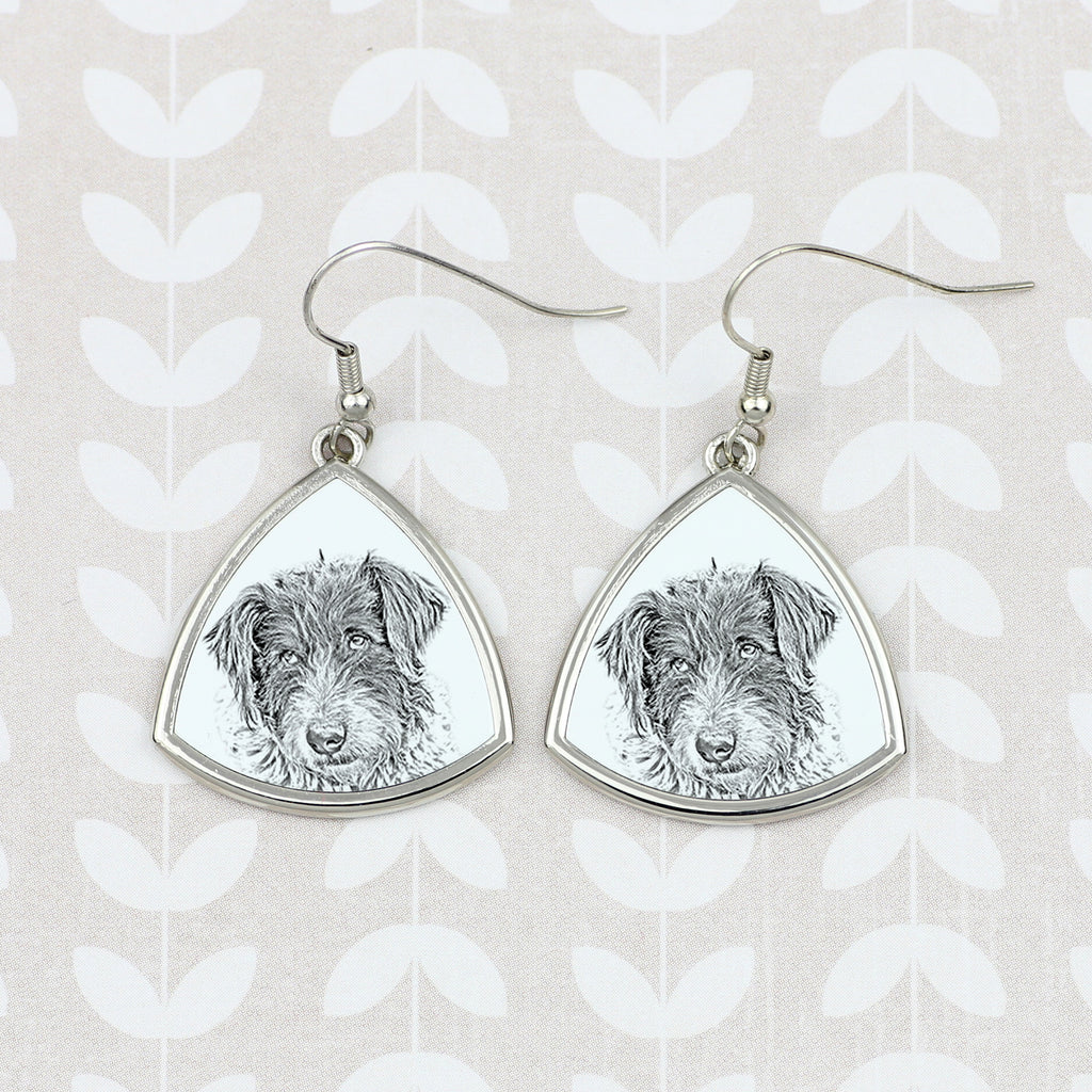 Romanian Mioritic Shepherd Dog, Ciobănesc Românesc Mioritic - dog earrings, hanging earrings with a picture, personalized jewelry with Art-Dog brand print