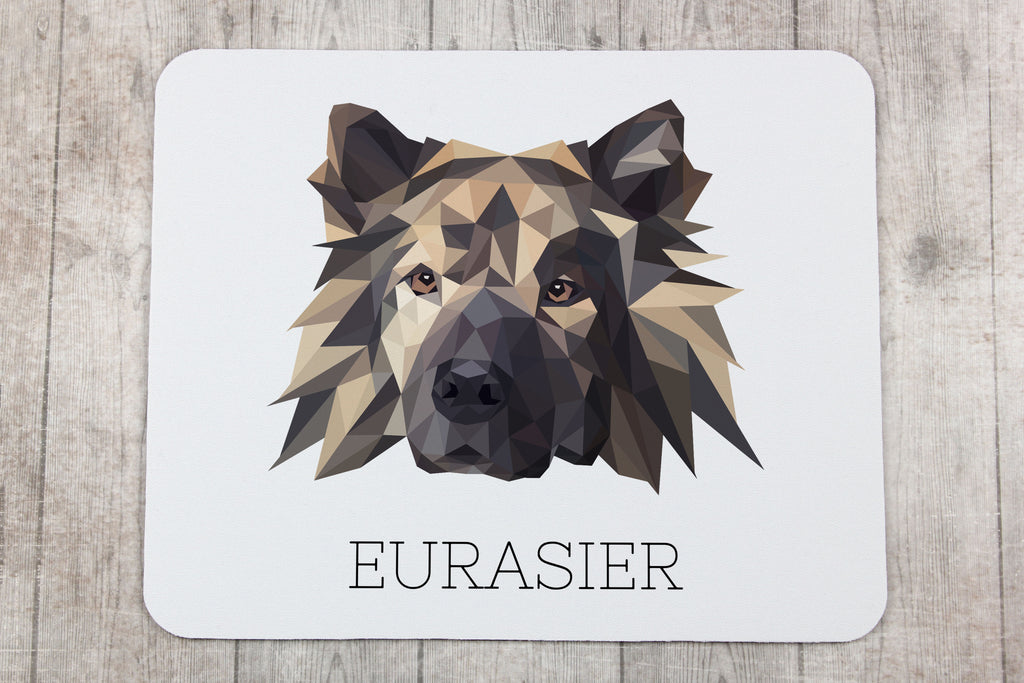 Eurasian, Eurasier - geometric mouse pad with a picture and text by Art-Dog