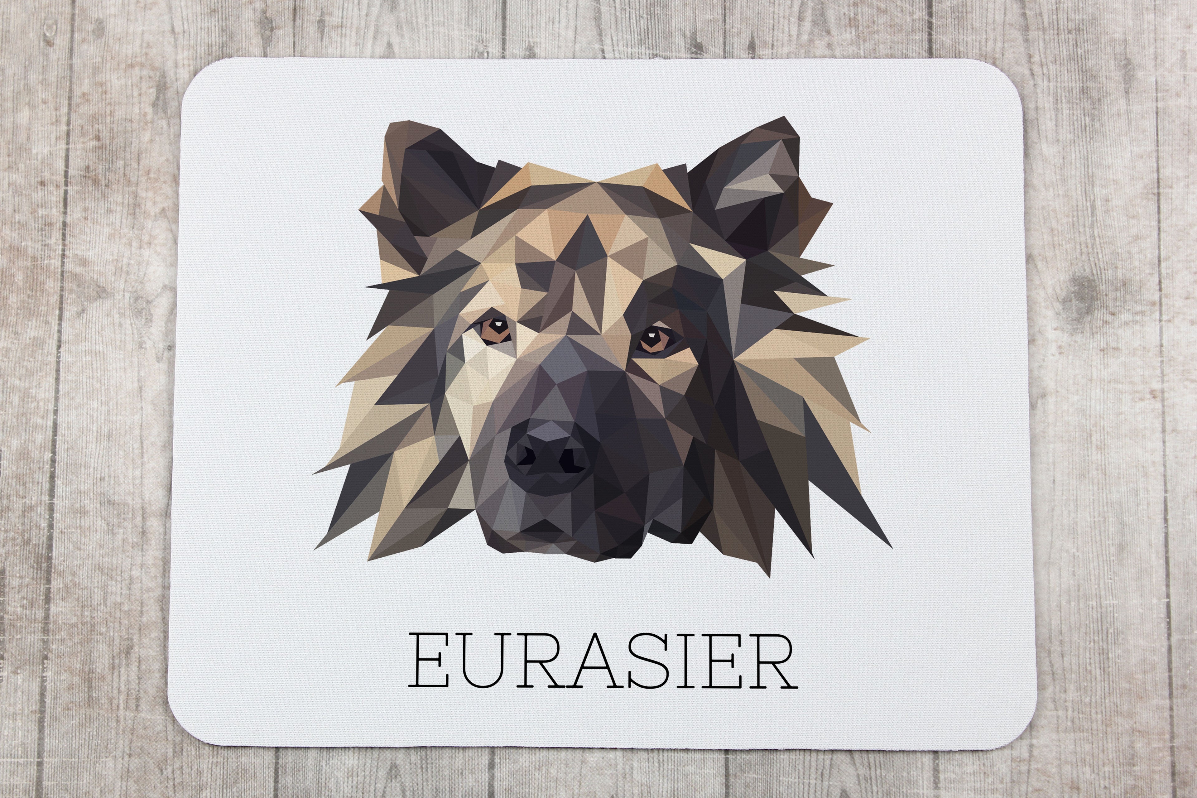 Eurasian, Eurasier - geometric mouse pad with a picture and text by Art-Dog