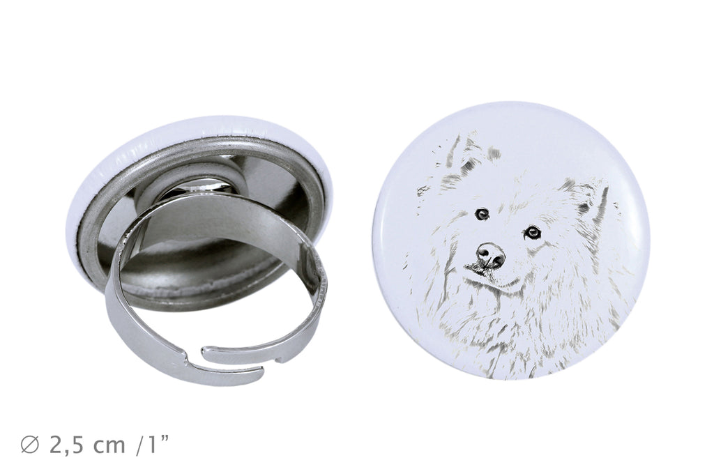 Finnish Lapphund, Finnish Lapponian Dog - women's jewelry with a dog portrait, handmade product, possibility to add your own photo, Art-Dog brand