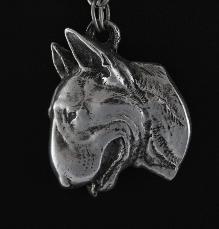 Bull Terrier, Bully II - Dog necklace in gift box, silver-plated locket for dog fan, striking pendant by Art-Dog brand