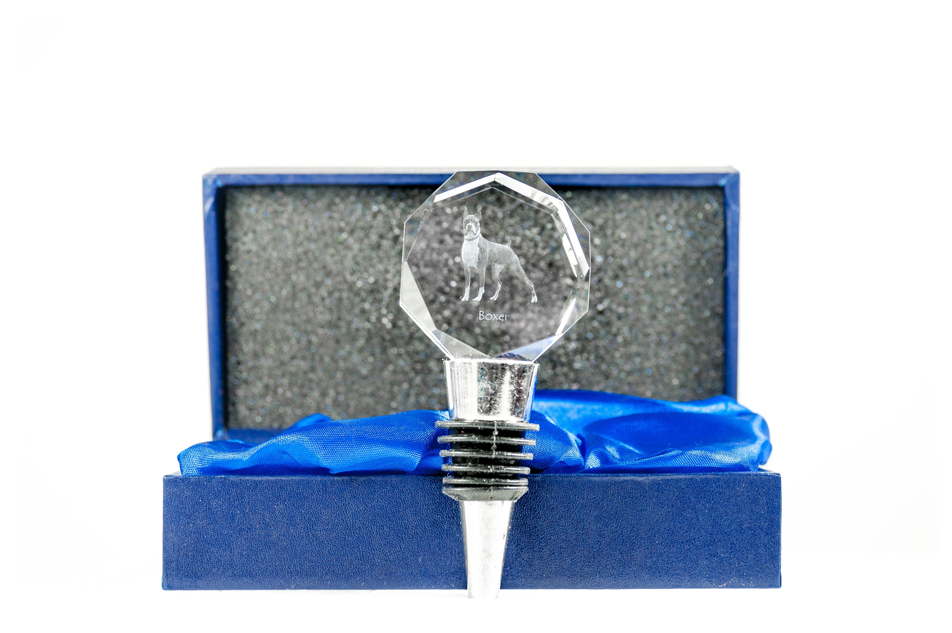 Boxer, German Boxer III - Bottle stopper, crystal wine stopper with photo, personalised gift for bartender by Art-Dog brand