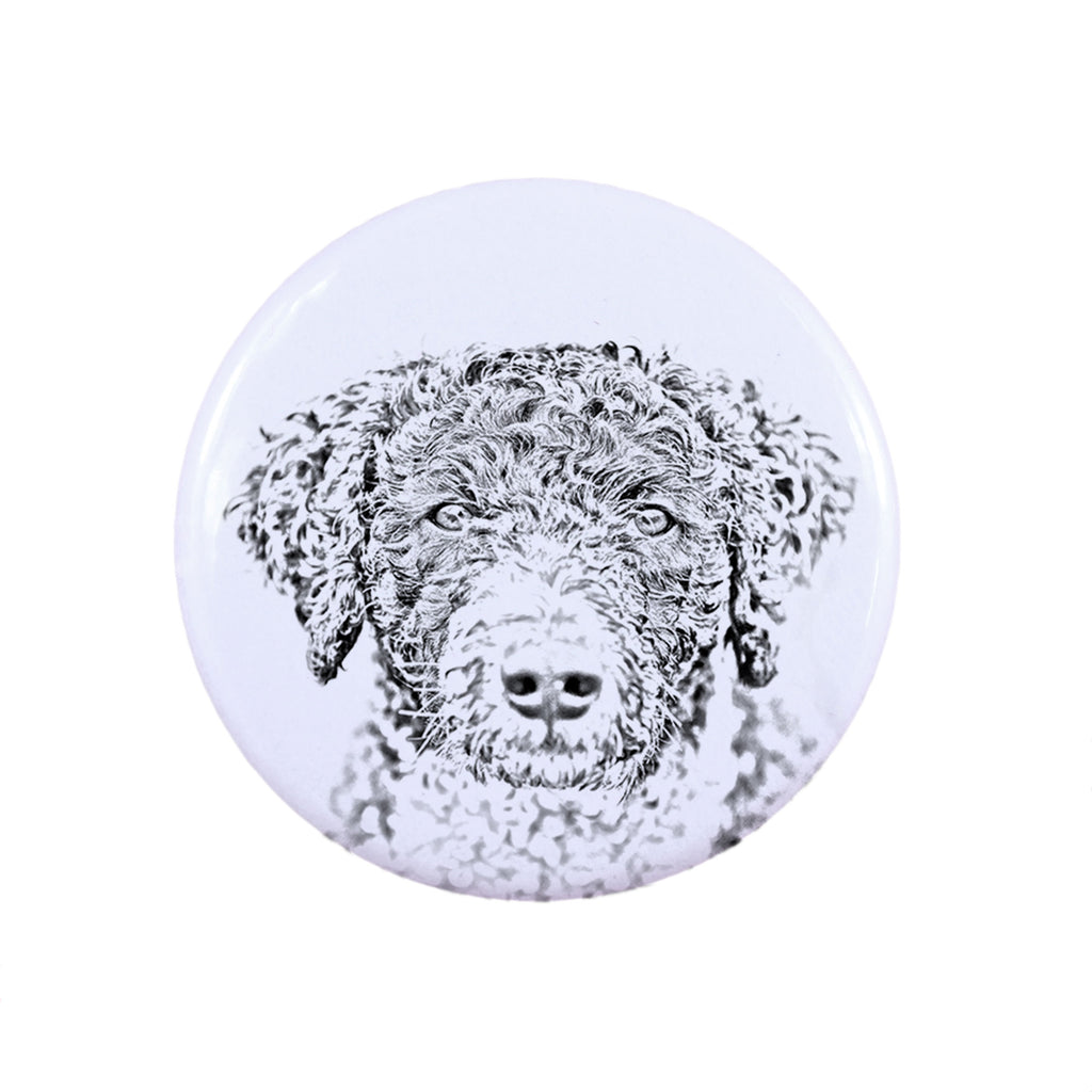 Spanish Water Dog - pin with your dog, add your own photo, Art-Dog brand