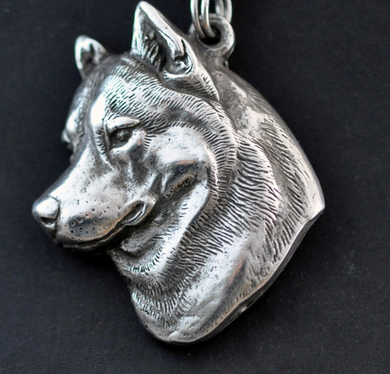 Siberian Husky, Chukcha - Dog necklace in gift box, silver-plated locket for dog fan, striking pendant by Art-Dog brand