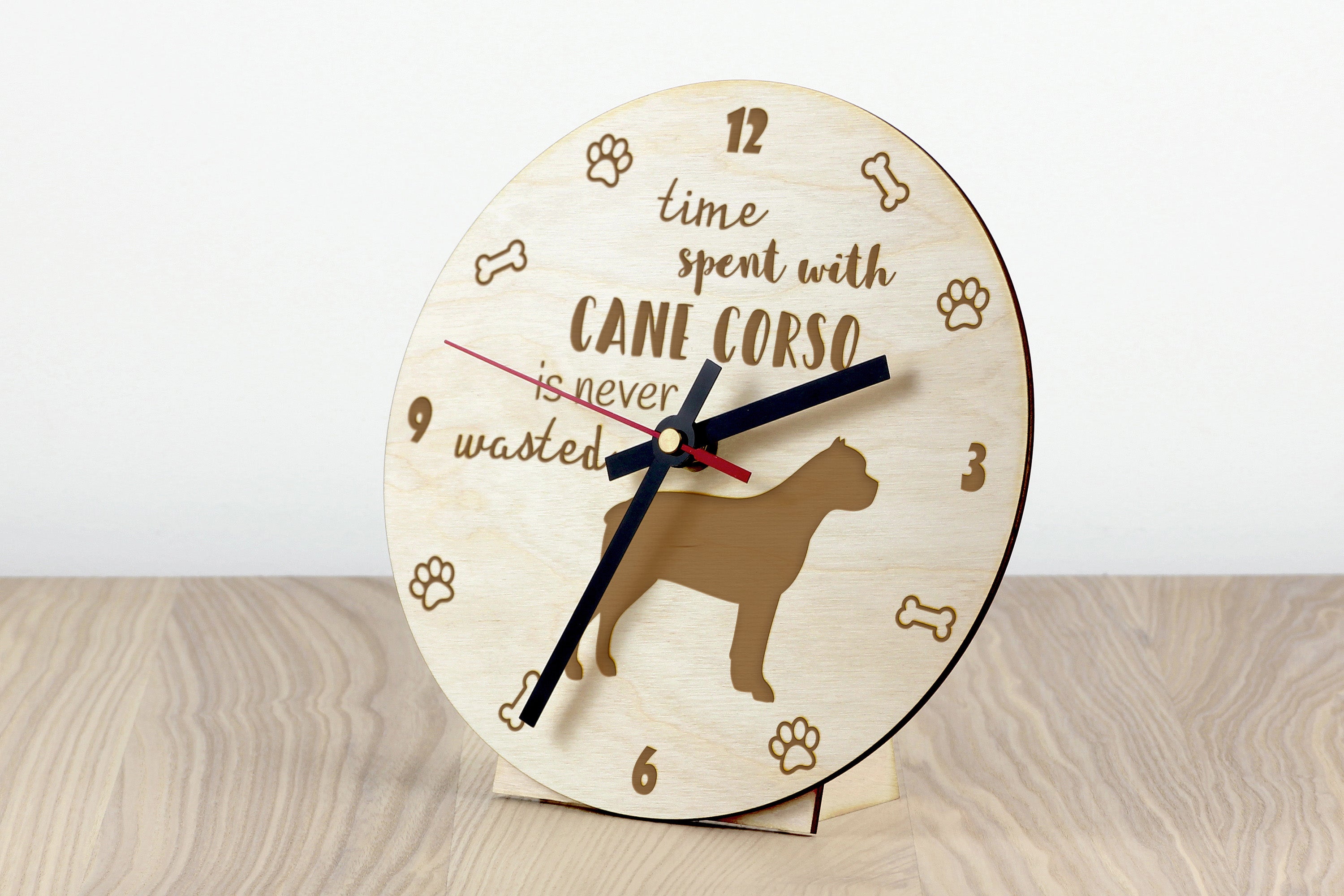 Cane Corso, Italian Cane Corso - clock with a dog, wooden clock, wall clock for dog lovers, clock for desk and shelf, Art-Dog
