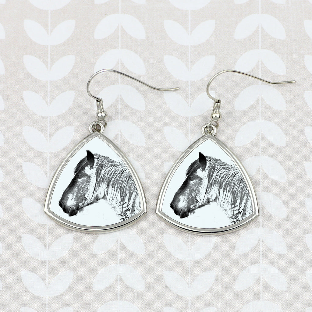 Belgian Horse - earrings with a horse, hanging earrings with a picture, personalized jewelry with Art-Dog brand print