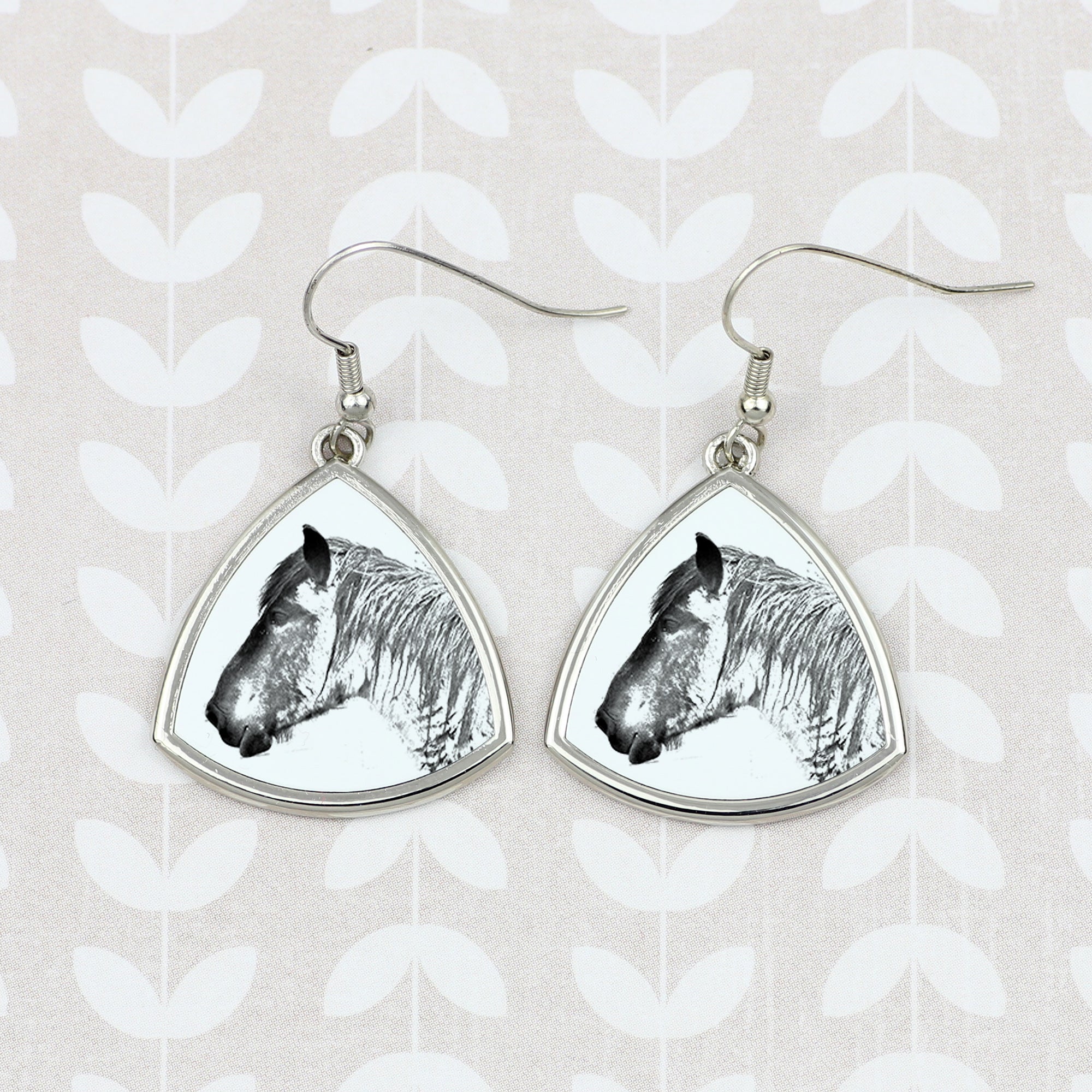 Belgian Horse - earrings with a horse, hanging earrings with a picture, personalized jewelry with Art-Dog brand print