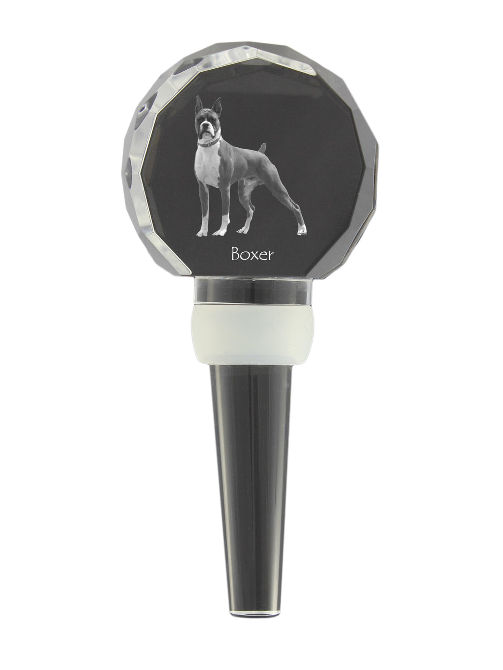 Boxer, German Boxer III - Crystal bottle stopper, unique wine stopper with photo, personalised gift for sommelier by Art-Dog brand