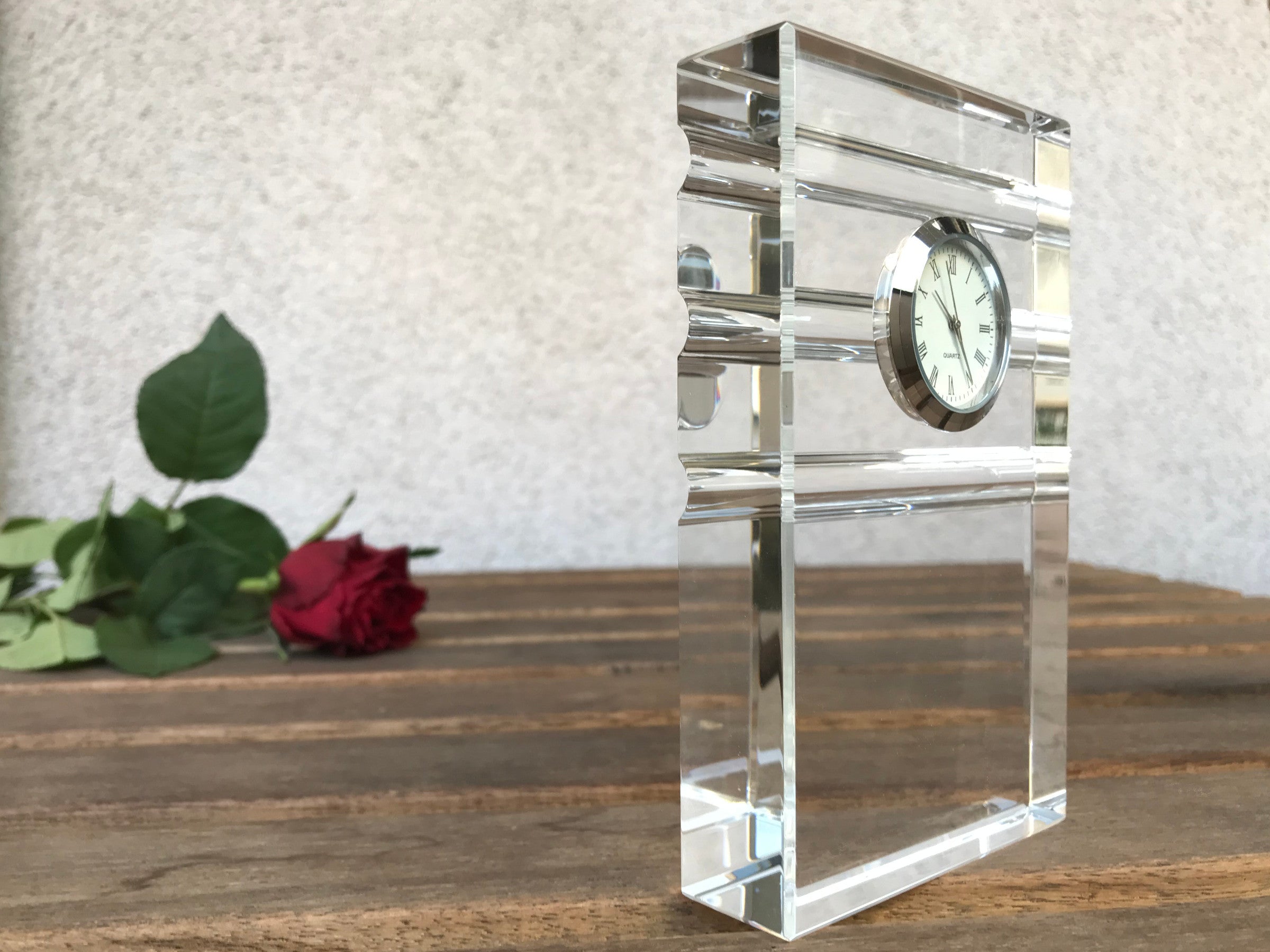 Korat - glass clock with a photo, photo of a cat in crystal, personalized standing office clock by Art-Dog brand
