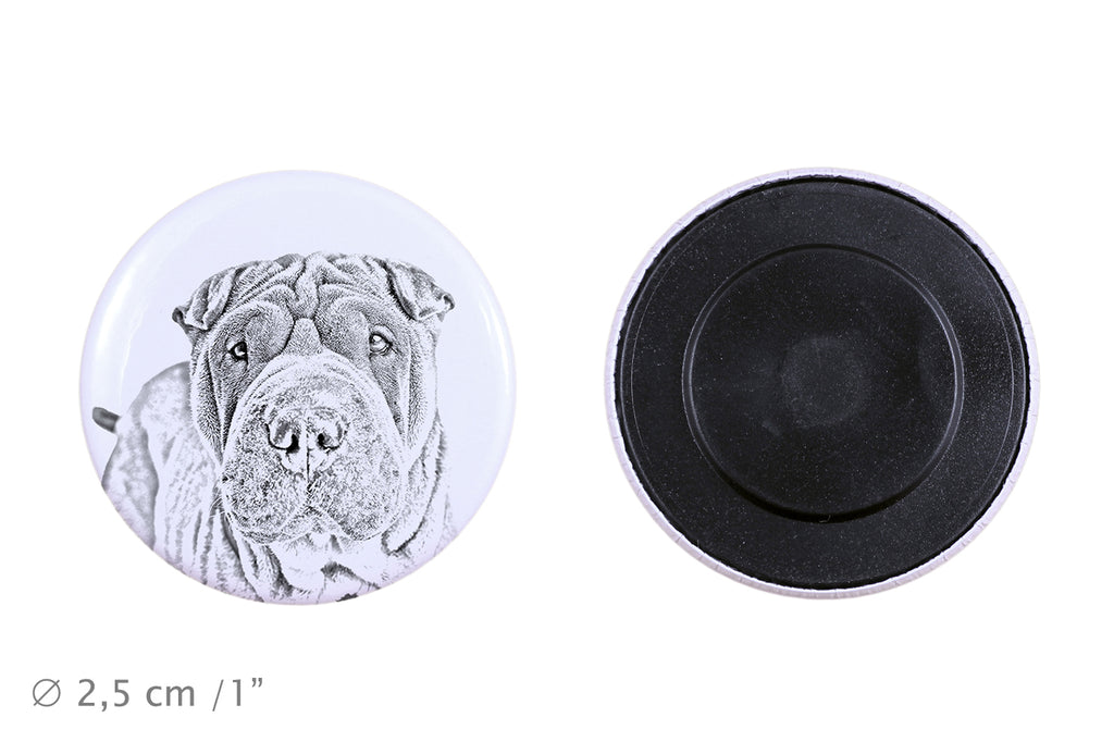 Shar Pei - magnet with a dog's pupil, exceptionally light, strong magnet, handmade product by the Art-Dog brand