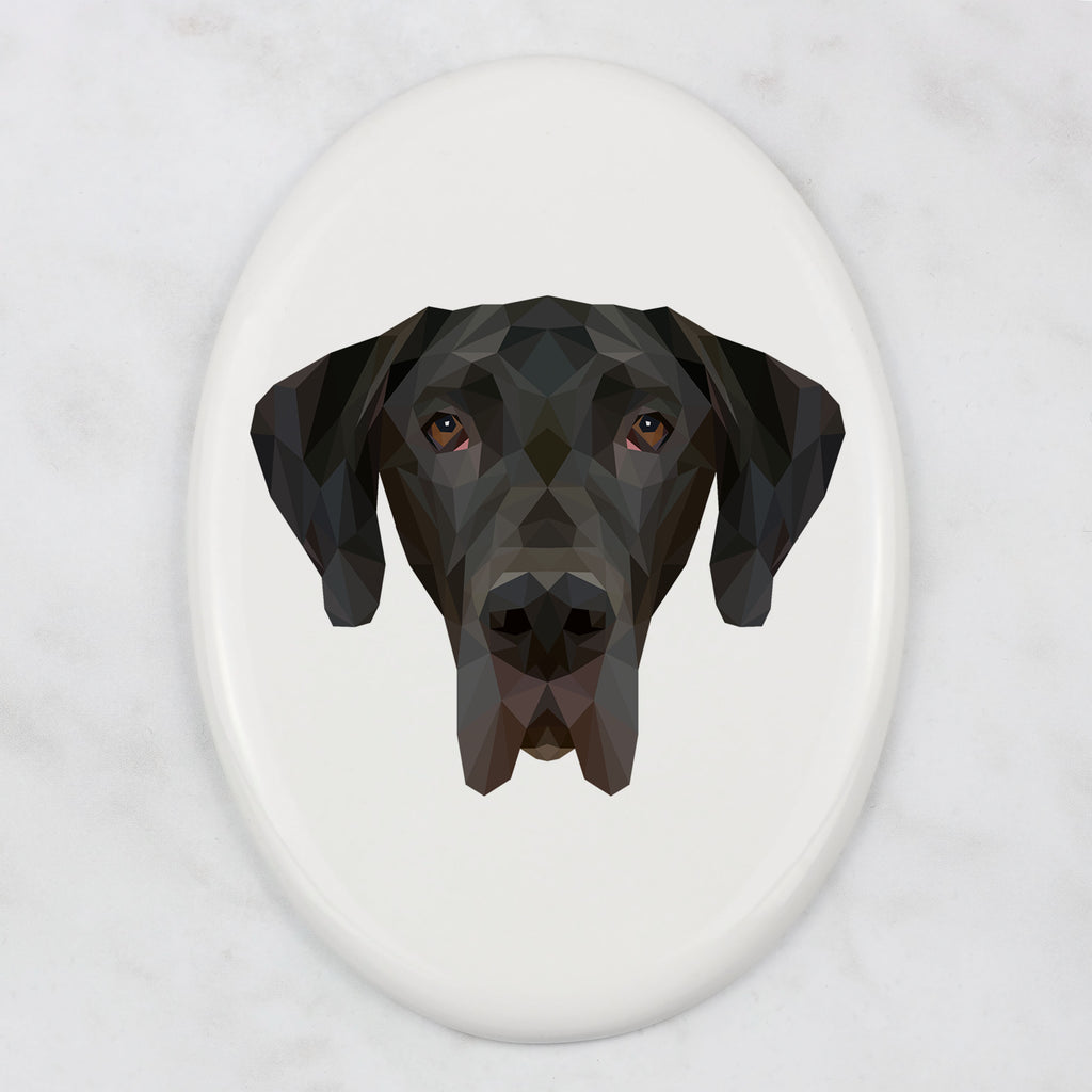 Great Dane I - a plate with a geometric design and the brand name Art-Dog