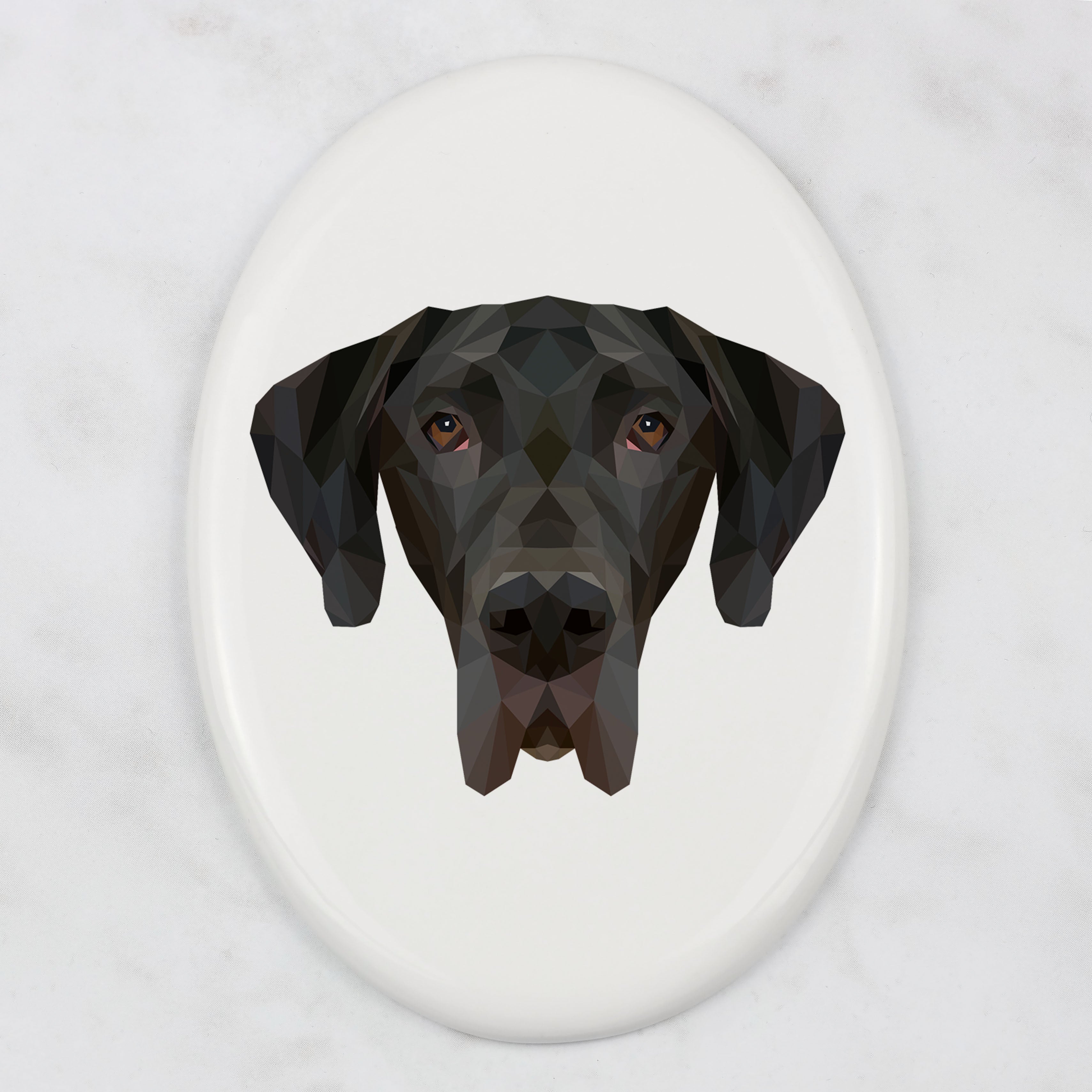 Great Dane I - a plate with a geometric design and the brand name Art-Dog