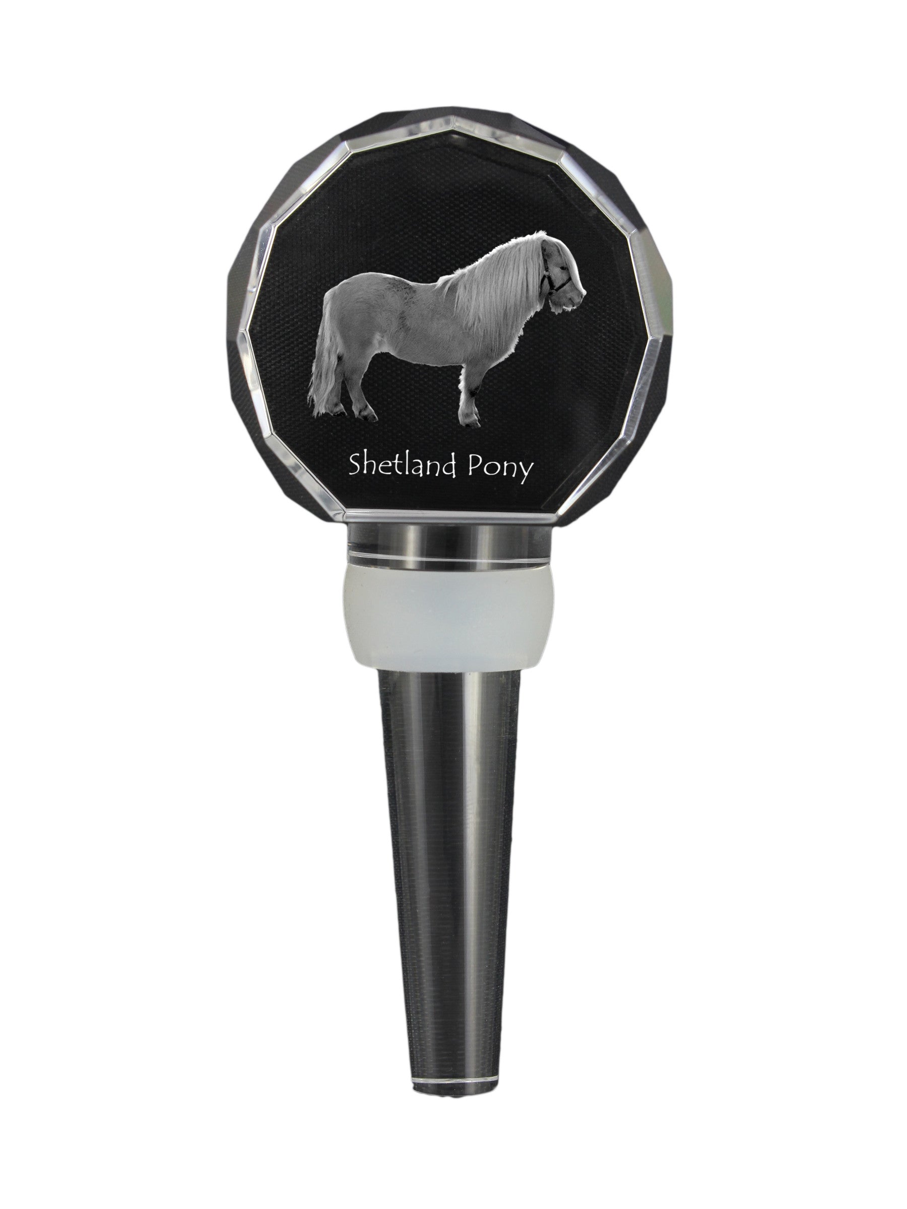 Shetland Pony - Crystal bottle stopper with horse, unique wine stopper with photo, personalised gift for sommelier by Art-Dog brand