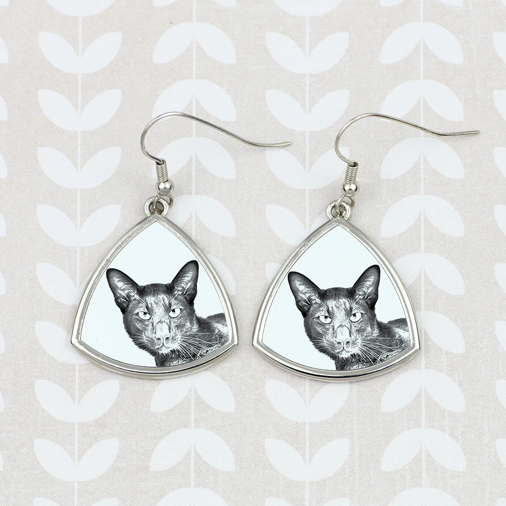Havana Brown - cat earrings, hanging earrings with a picture, personalized jewelry with Art-Dog brand print.