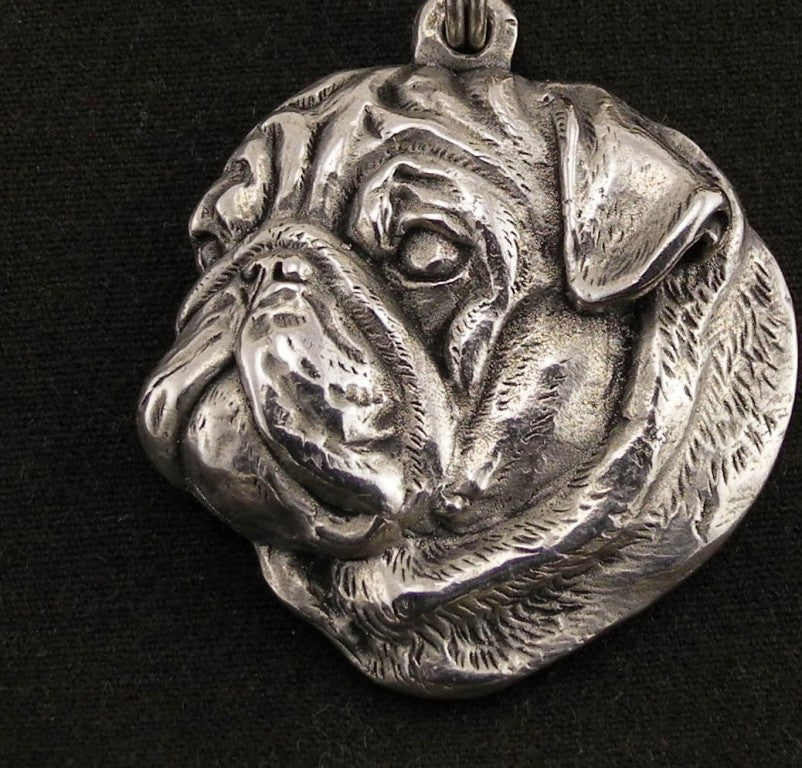 Pug I - Dog necklace in gift box, silver-plated locket for dog fan, striking pendant by Art-Dog brand