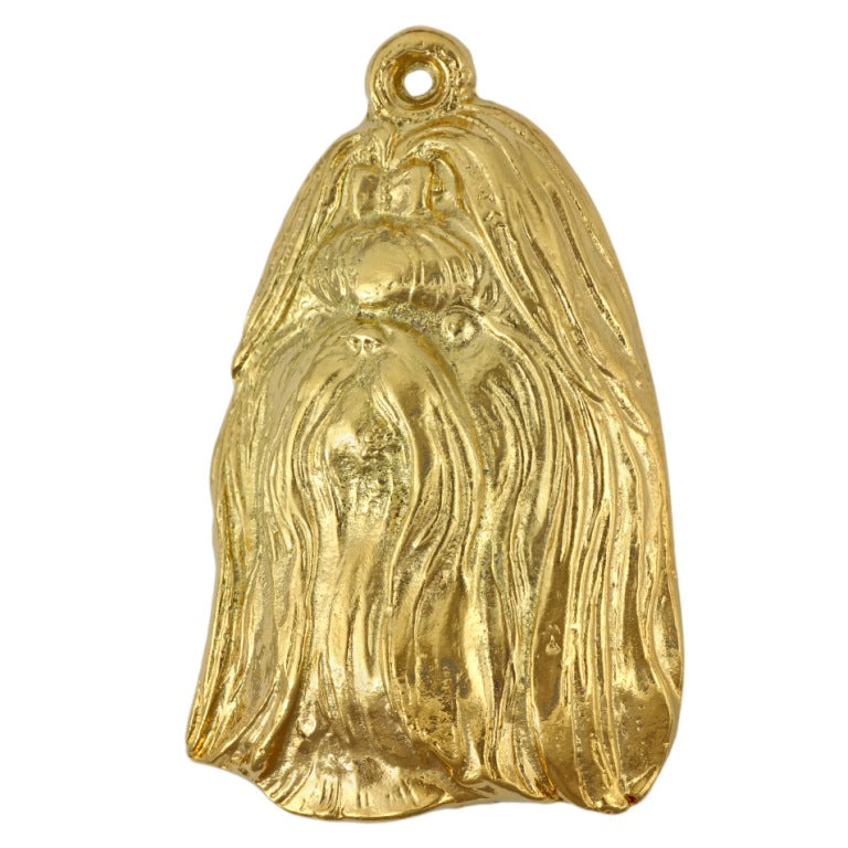 Shih Tzu, Chrysanthemum Dog I - keychain and necklace with a dog in a box, high-quality gold-plated product, Art-Dog brand
