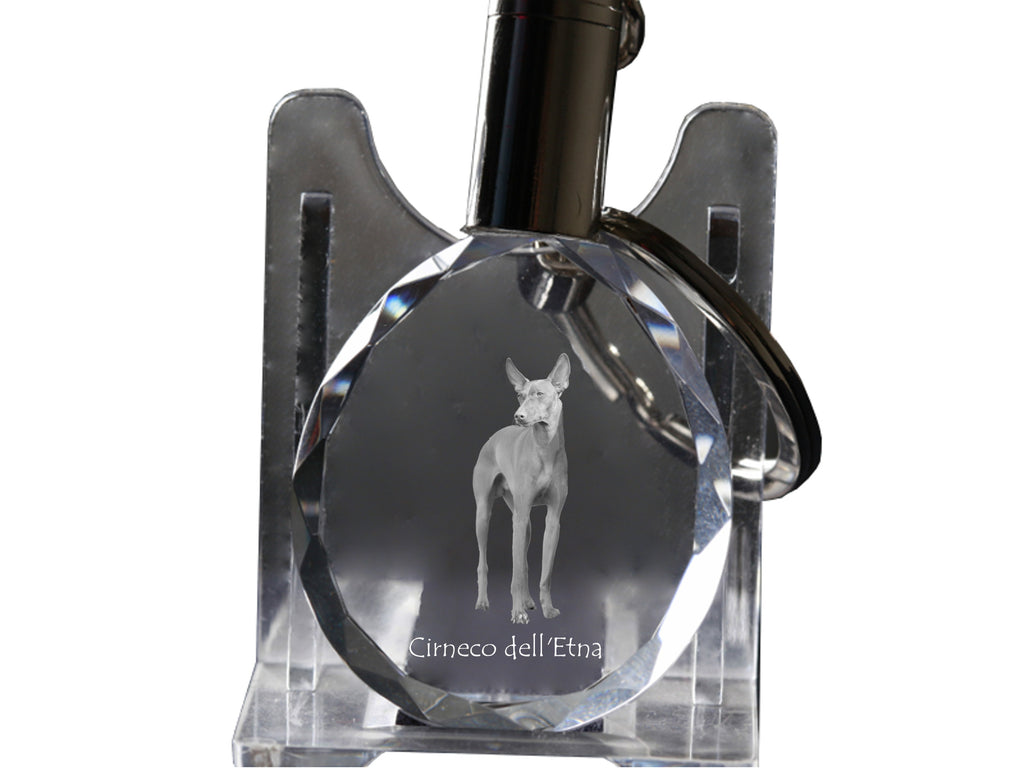 Cirneco dell'Etna - pendant with a photo of a dog, crystal key ring in a gift box, a unique gift by Art-Dog