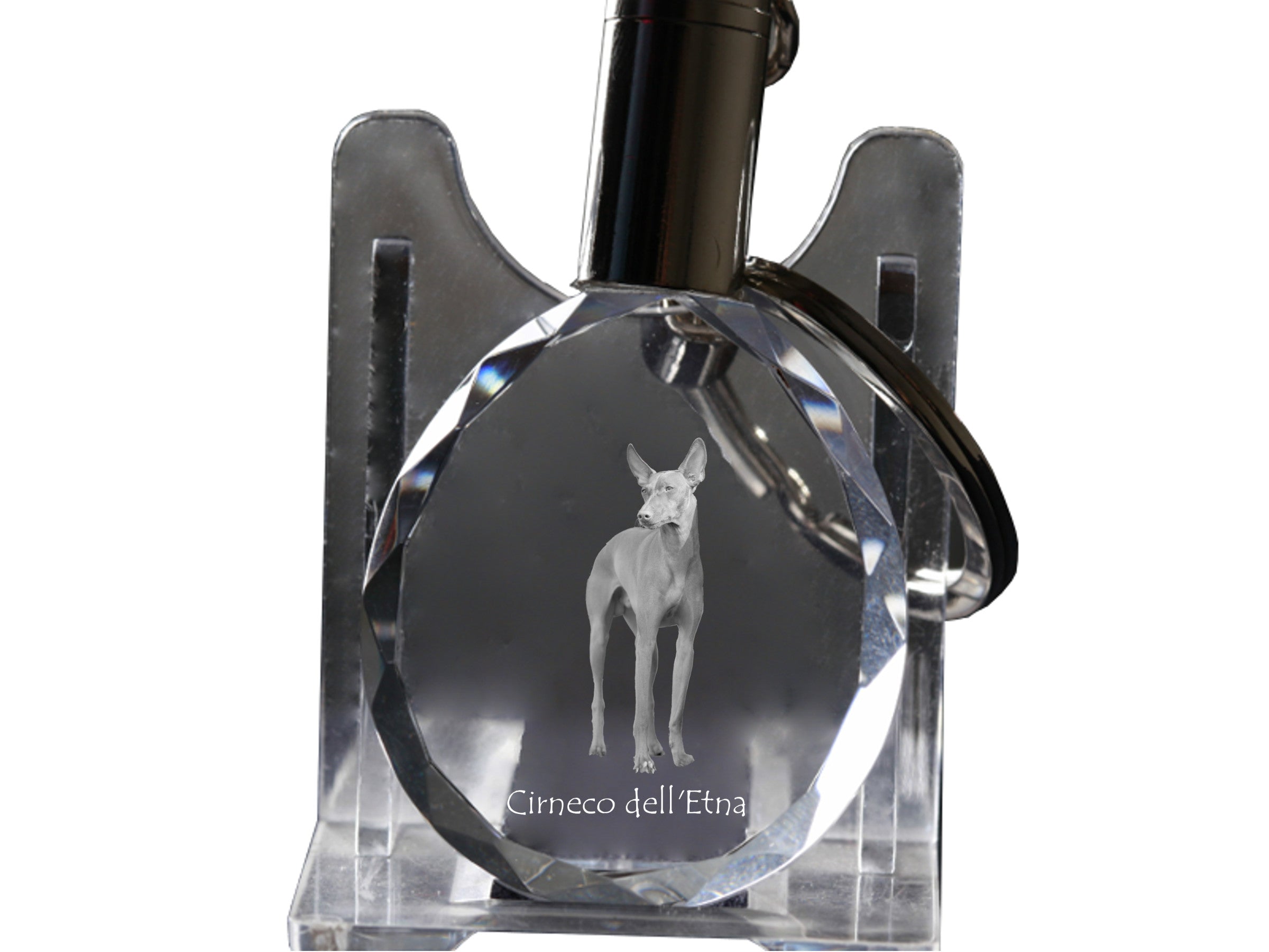 Cirneco dell'Etna - pendant with a photo of a dog, crystal key ring in a gift box, a unique gift by Art-Dog