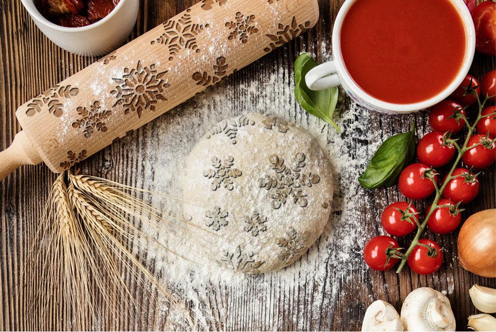 Snowflakes - engraved rolling pin for dough, for baking enthusiasts, Art-Dog brand