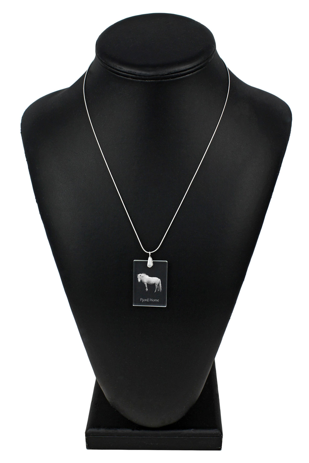 Fjord Horse - Crystal pendant with horse, silver necklace with photo, personalised pendant by Art-Dog brand