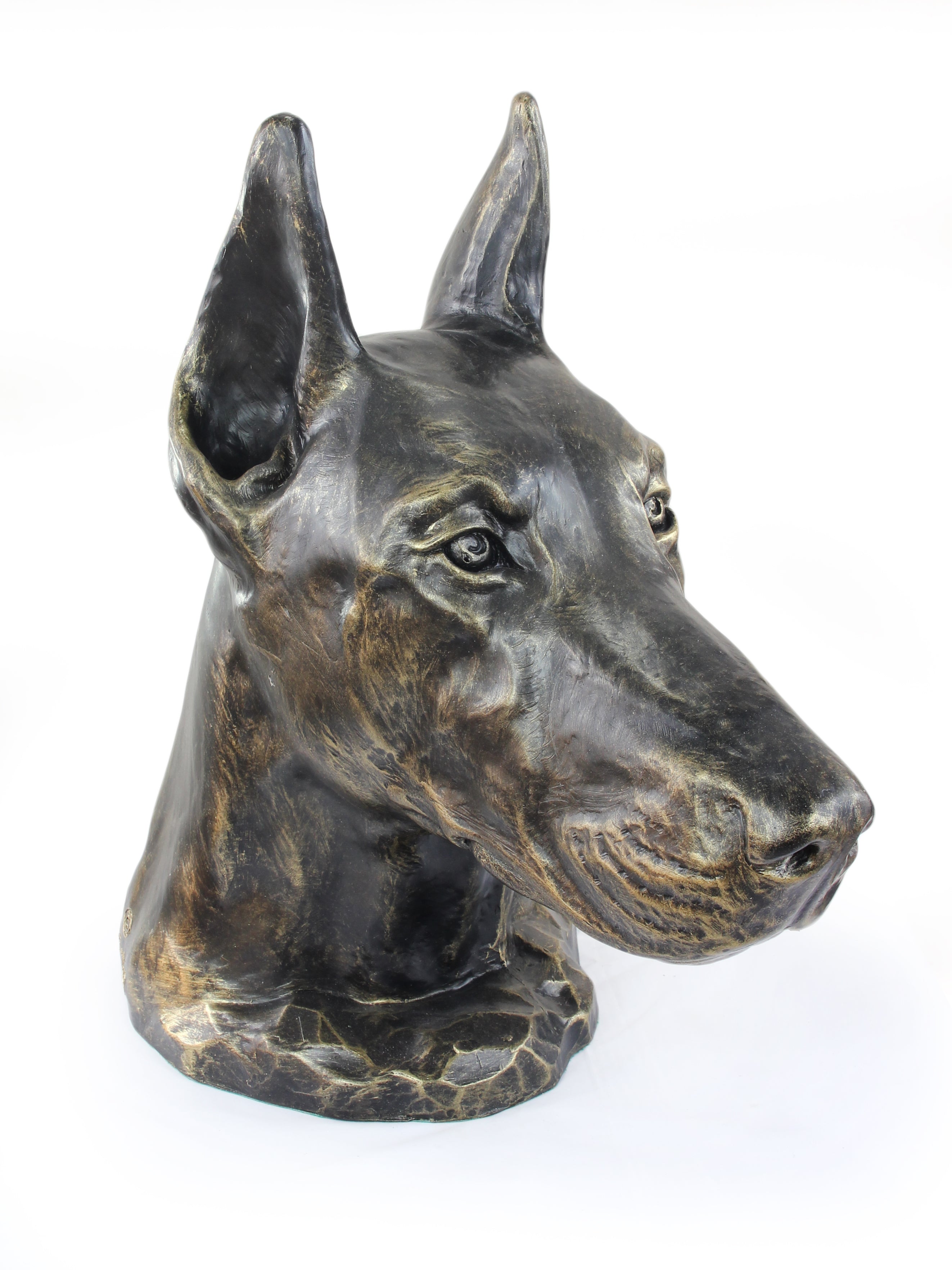 Dobermann, Doberman Pinscher, Dobie - dog bust, large dog head for the garden, unique living room decoration by Art-Dog brand